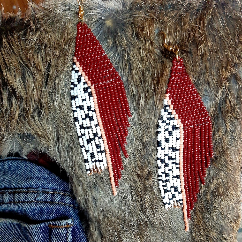 Fringe Seed Bead Earrings